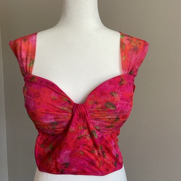 Fashion Nova Tops - Vibrant Pink Floral Women's Top Size 2XL
